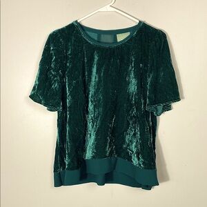 Maeve Green Velvet Blouse